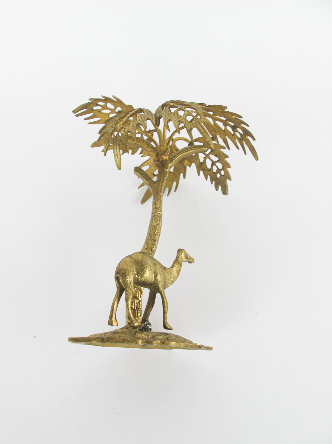 Brass Palm Tree and Camel Jewelry Holder Organizer