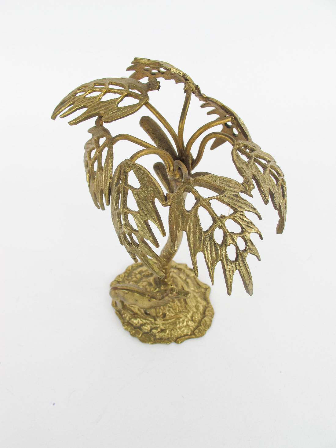 Brass Palm Tree and Camel Jewelry Holder Organizer