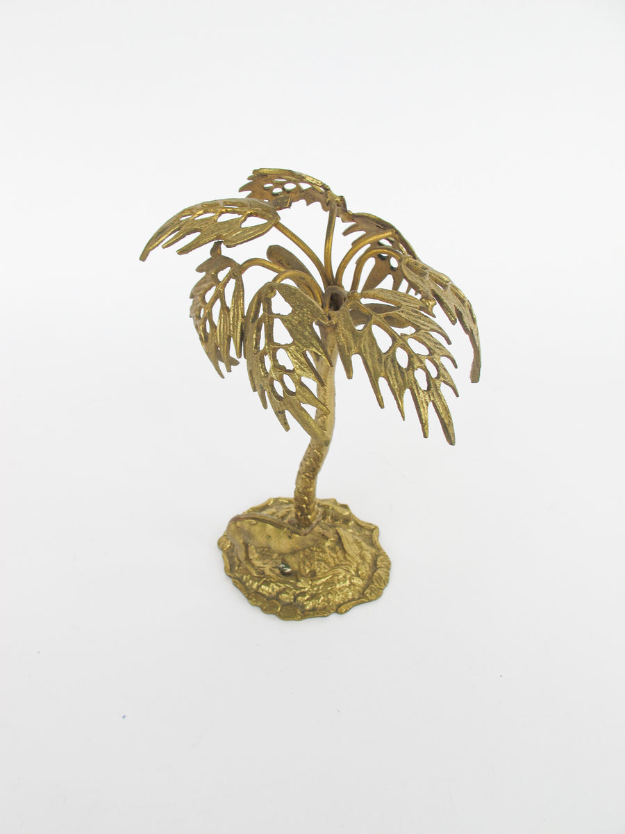 Brass Palm Tree and Camel Jewelry Holder Organizer