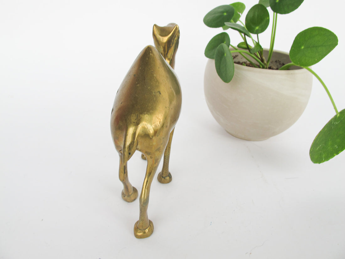 Minimal Vintage Shiny Brass Camel