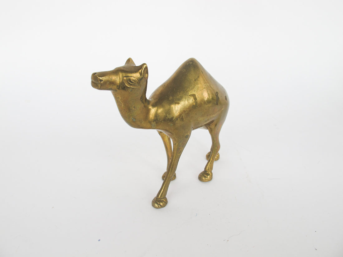 Minimal Vintage Shiny Brass Camel