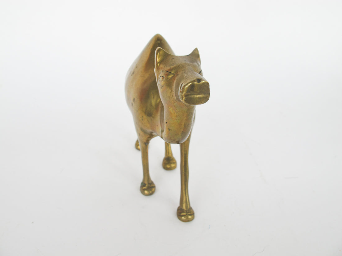 Minimal Vintage Shiny Brass Camel