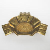 Triangular etched Brass Ashtray