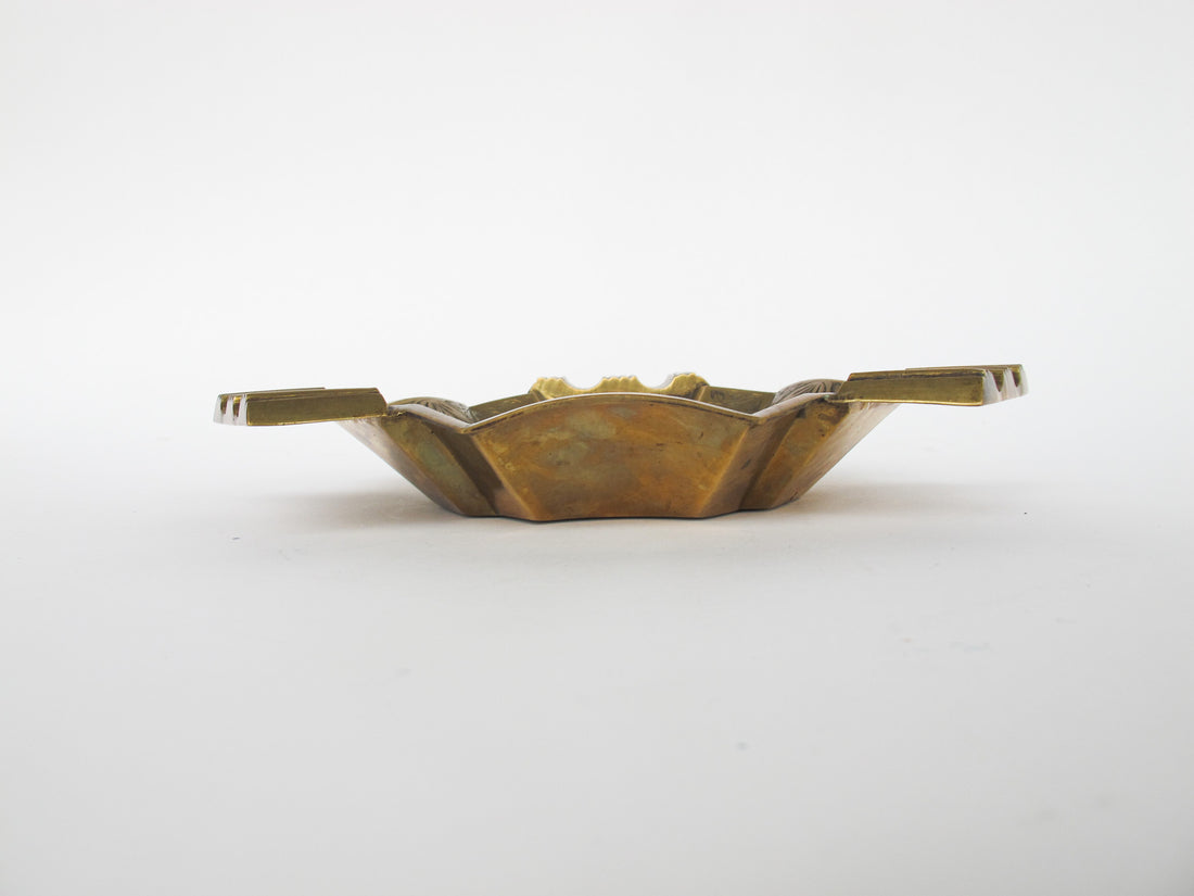 Triangular etched Brass Ashtray