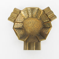 Triangular etched Brass Ashtray