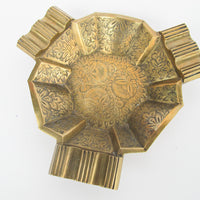 Triangular etched Brass Ashtray