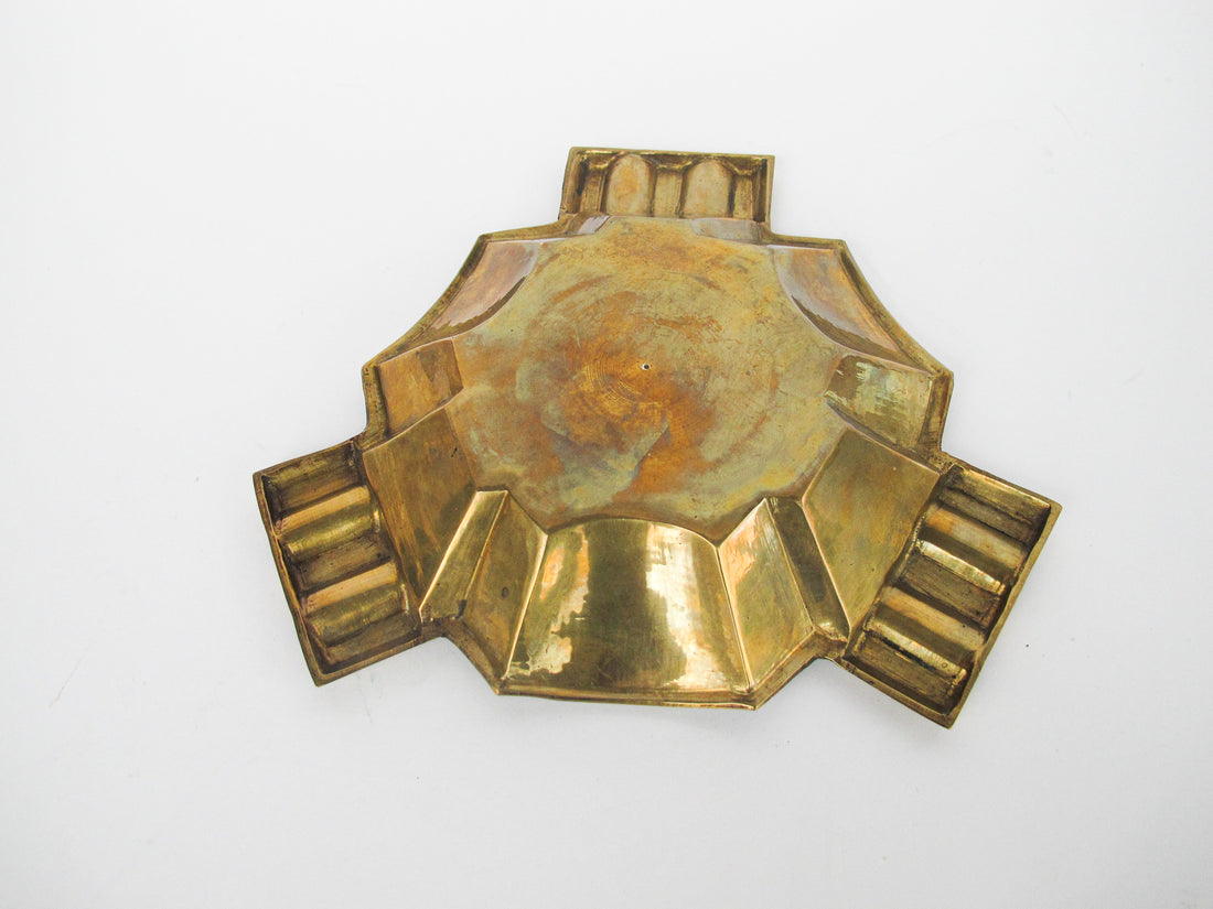 Triangular etched Brass Ashtray