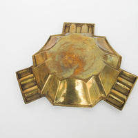 Triangular etched Brass Ashtray