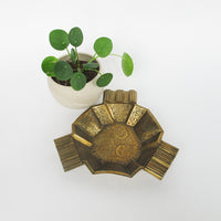 Triangular etched Brass Ashtray