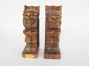 Tiki Monkeypod Wood Bookends Explorers Cove Hawaii