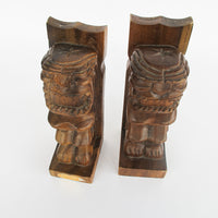 Tiki Monkeypod Wood Bookends Explorers Cove Hawaii