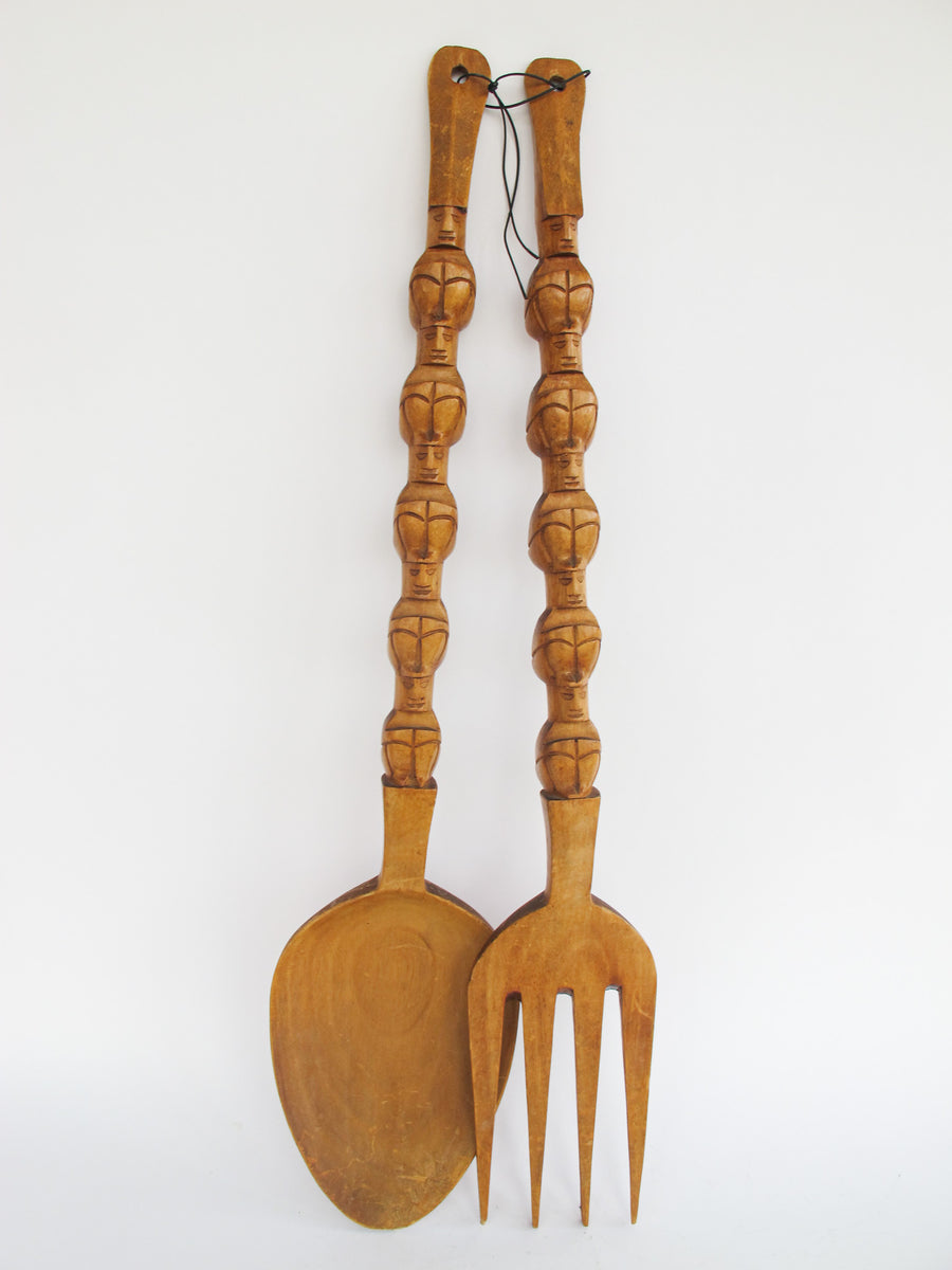 Neutral Fork and Spoon Large Wall Art