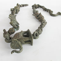 Cast Bronze Figures Elephant Chain