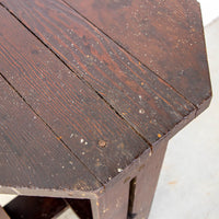 Geometric Hexagon Wood Side Table