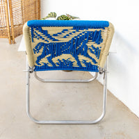 Retro Macramé Woven Folding Lawn Camp Chair