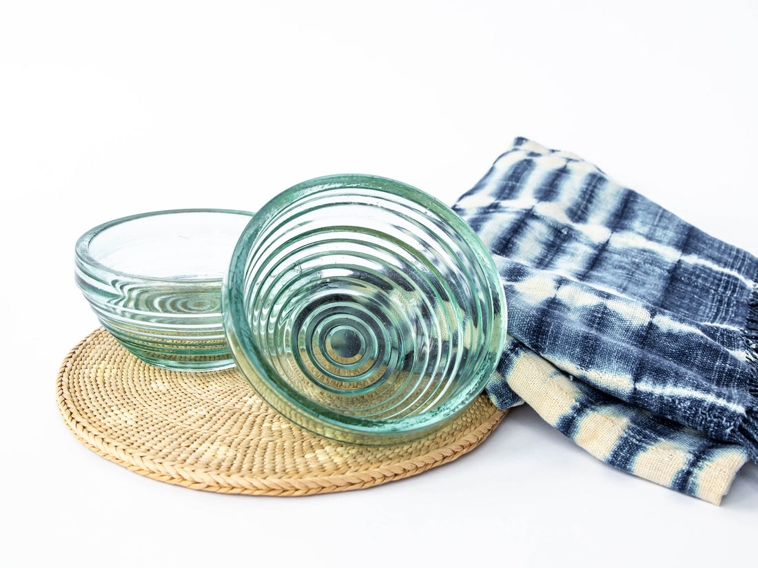 Art Deco Glass Bowls Set of 2 Anchor Hocking