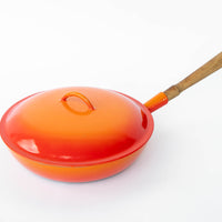 Descoware Orange Fry Pan with Lid with Rounded Handle