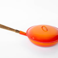 Descoware Orange Fry Pan with Lid with Rounded Handle