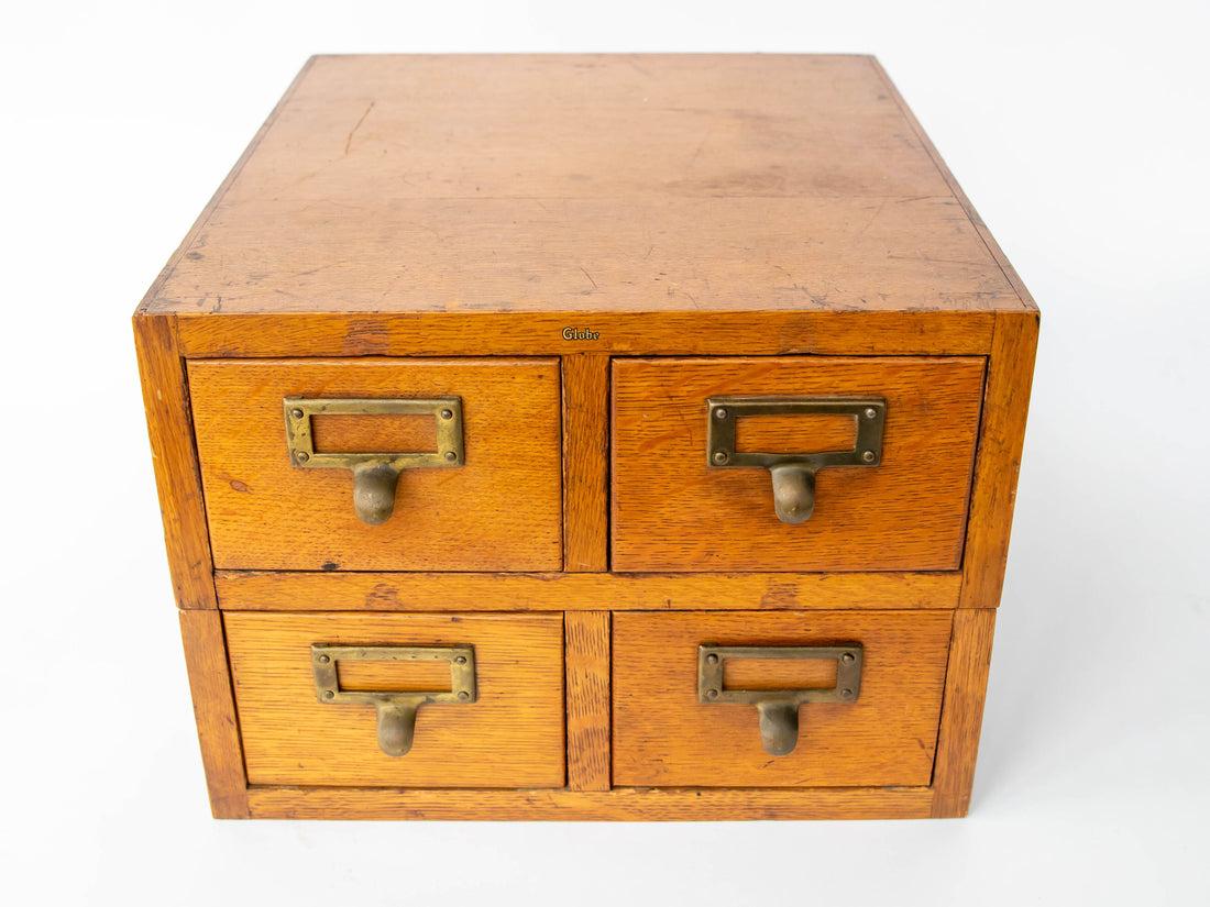 Globe 4 Drawer Card Catalog Index Cabinet