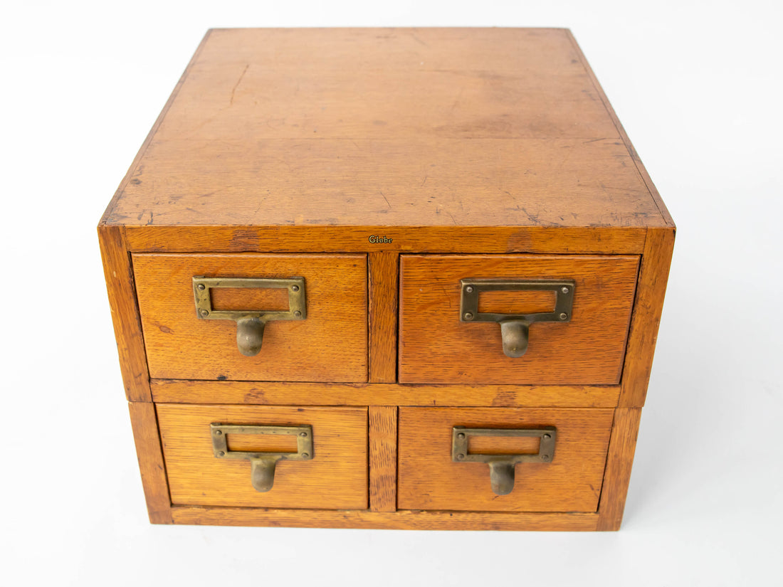 Globe 4 Drawer Card Catalog Index Cabinet