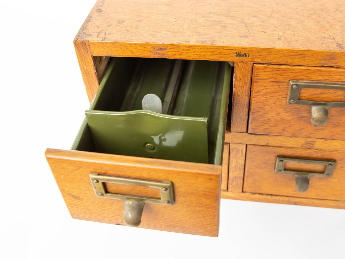 Globe 4 Drawer Card Catalog Index Cabinet