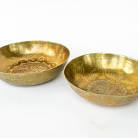 Antique Etched Brass Bowls Made in China (Sold Individually)