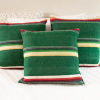 Green Serape Down Throw Pillows 24" X 24"