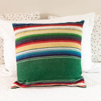 Green Serape Down Throw Pillows 24" X 24"