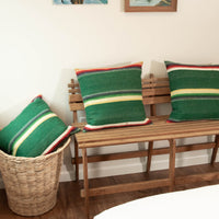 Green Serape Down Throw Pillows 24" X 24"