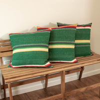 Green Serape Down Throw Pillows 24" X 24"