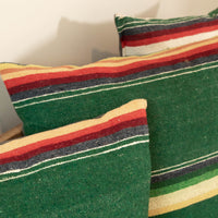 Green Serape Down Throw Pillows 24" X 24"