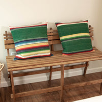 Green Serape Down Throw Pillows 24" X 24"