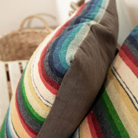 Green Serape Down Throw Pillows 24" X 24"