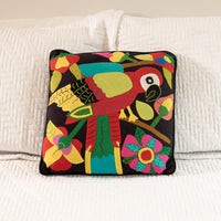 Brazilian Parrot Embroidery Pillow