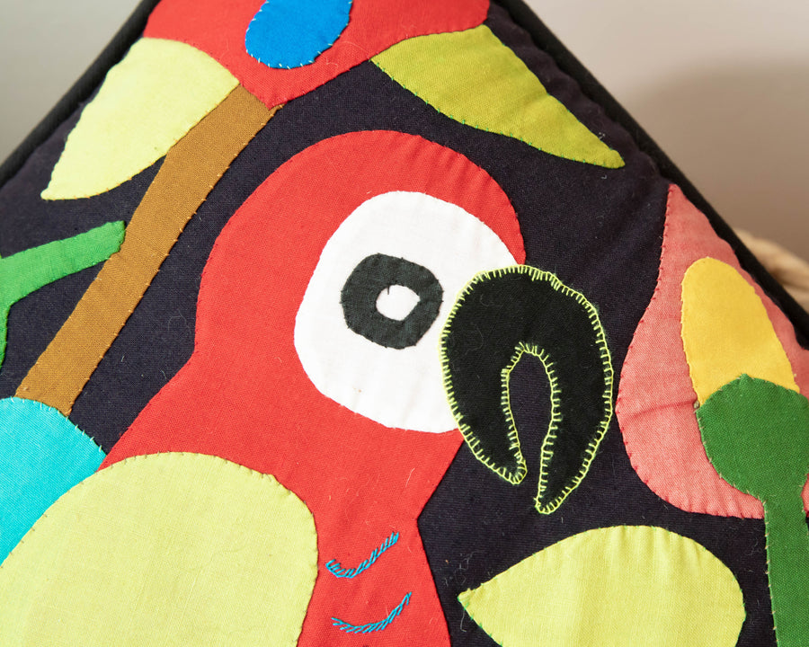 Brazilian Parrot Embroidery Pillow