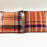 Plaid Wool Upcycled Blanket Pillows