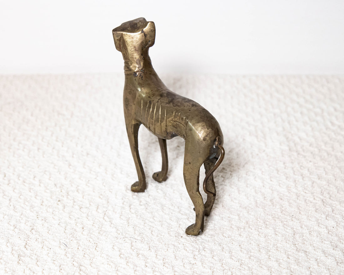 Adorable Mid-Century Solid Brass Italian Greyhound