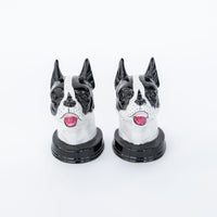 Ceramic Boston Terrier Bookends -  Made in Japan