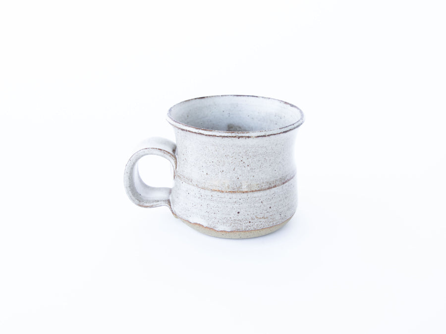Studio Pottery Ceramic Mug in White and Tan