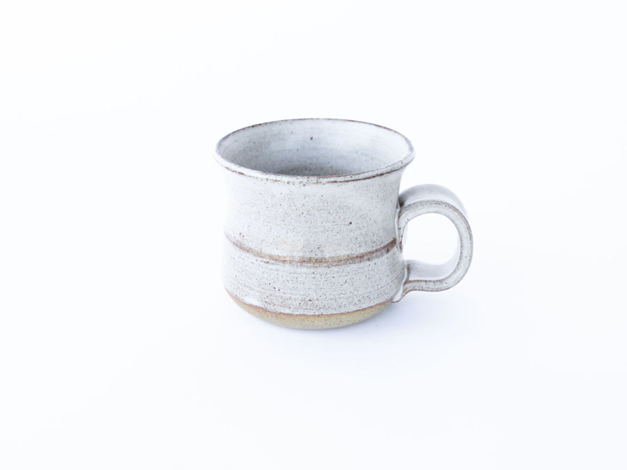 Studio Pottery Ceramic Mug in White and Tan