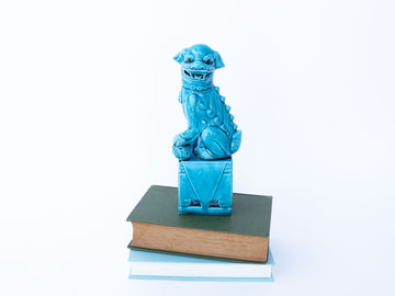 Small Teal Ceramic Foo Dog