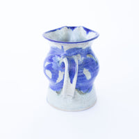 Ceramic Pitcher with Blue Design Signed Holmes