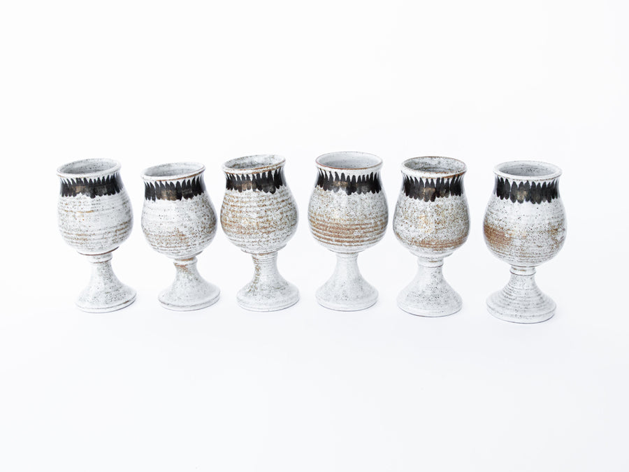 Set of 6 Hand Spun Ceramic Glasses
