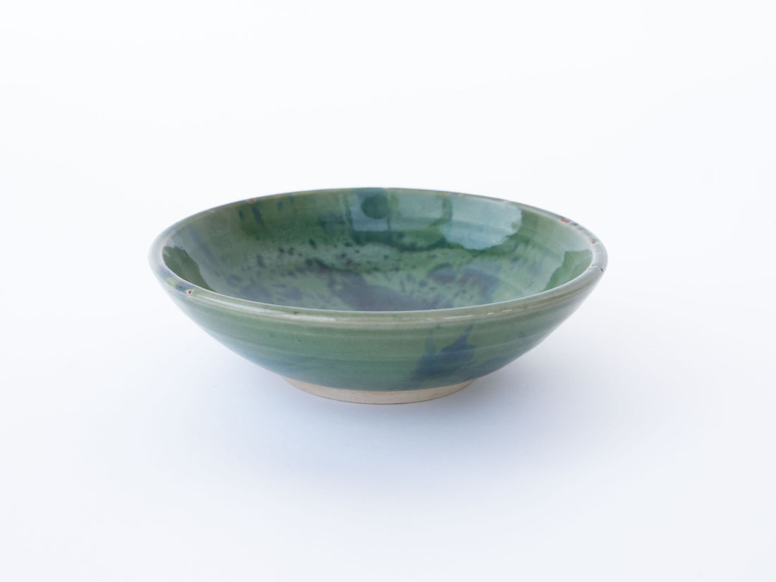 Small Green and Blue splash pottery Dish