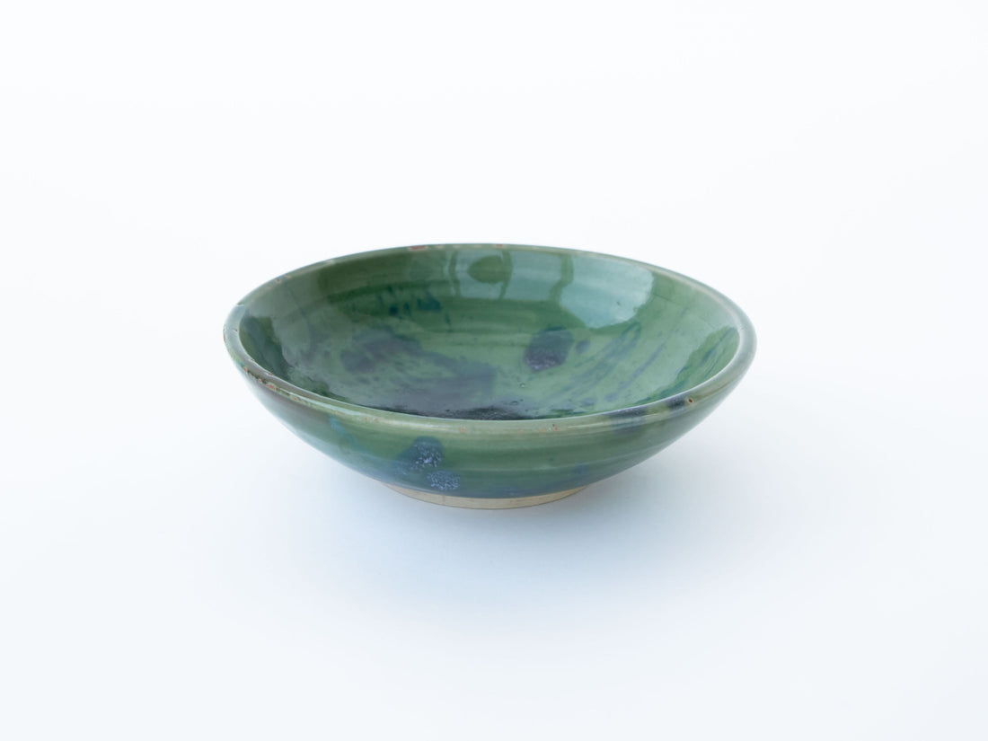 Small Green and Blue splash pottery Dish