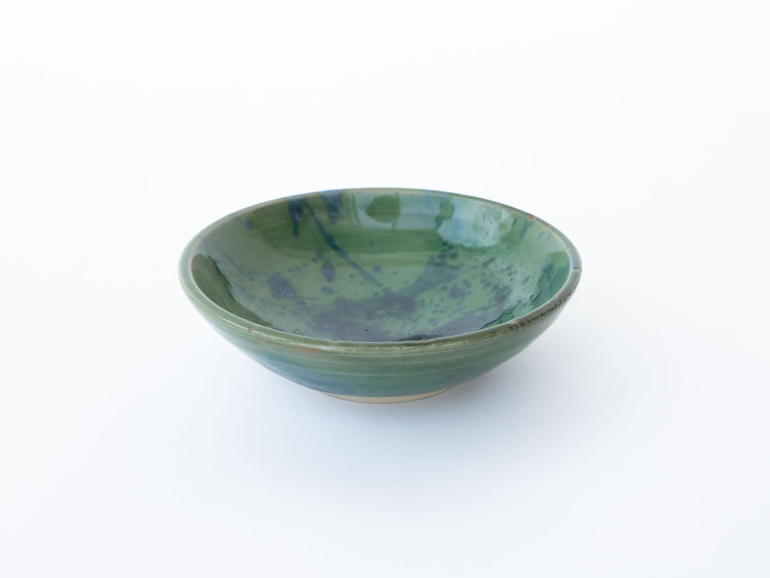 Small Green and Blue splash pottery Dish