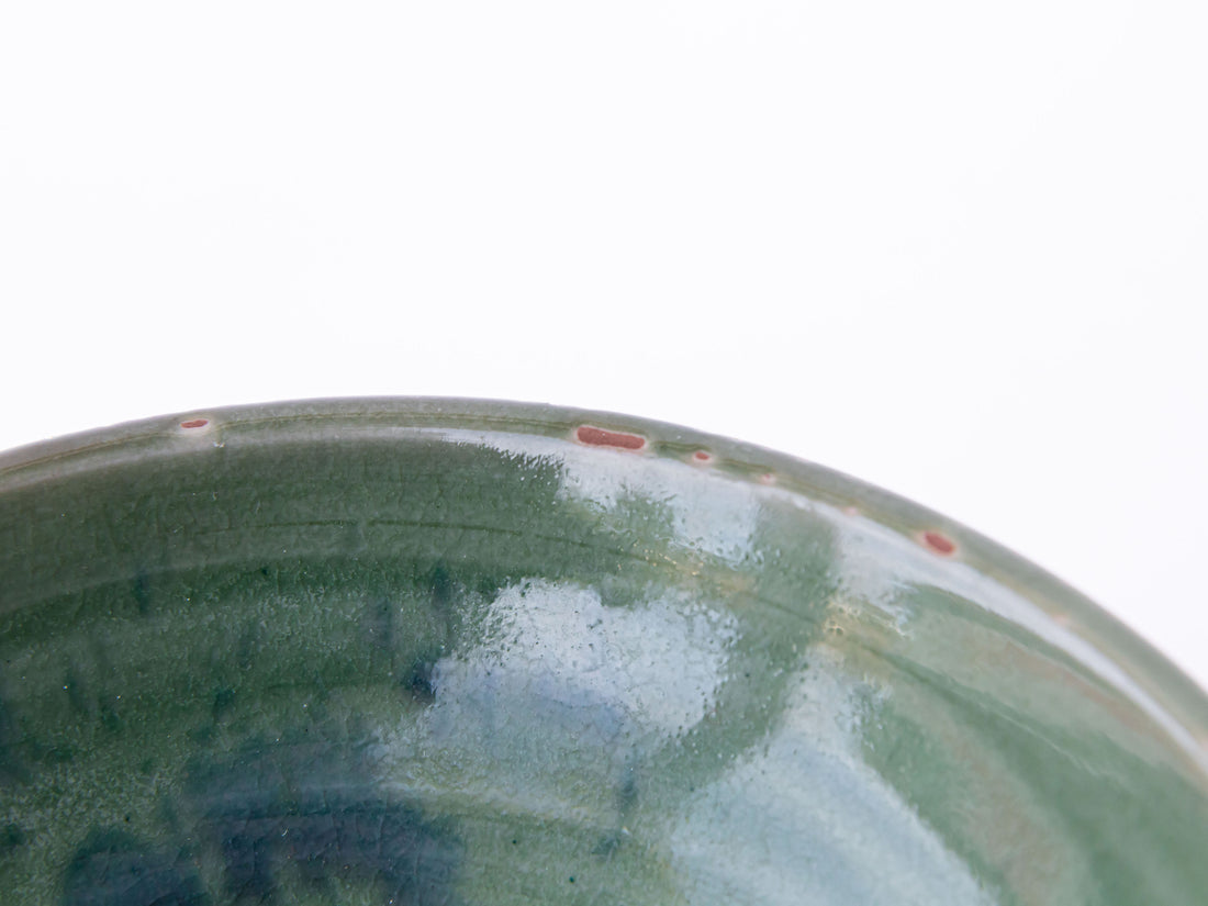 Small Green and Blue splash pottery Dish