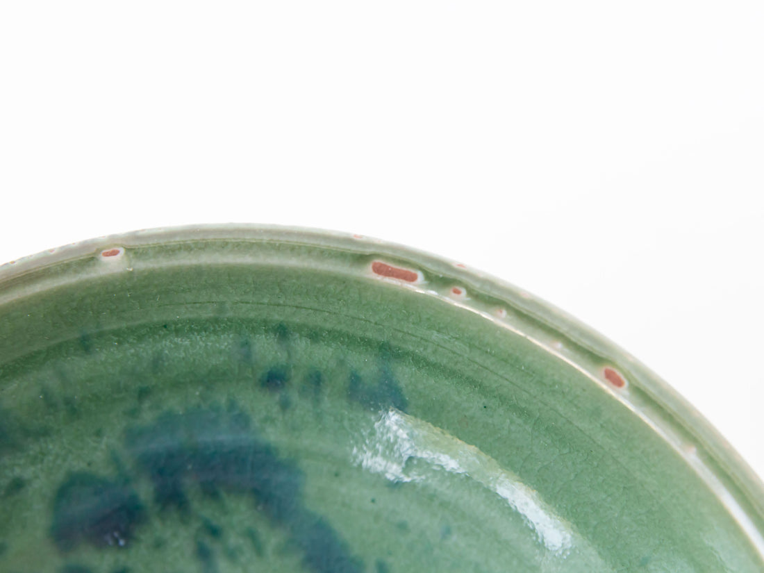 Small Green and Blue splash pottery Dish