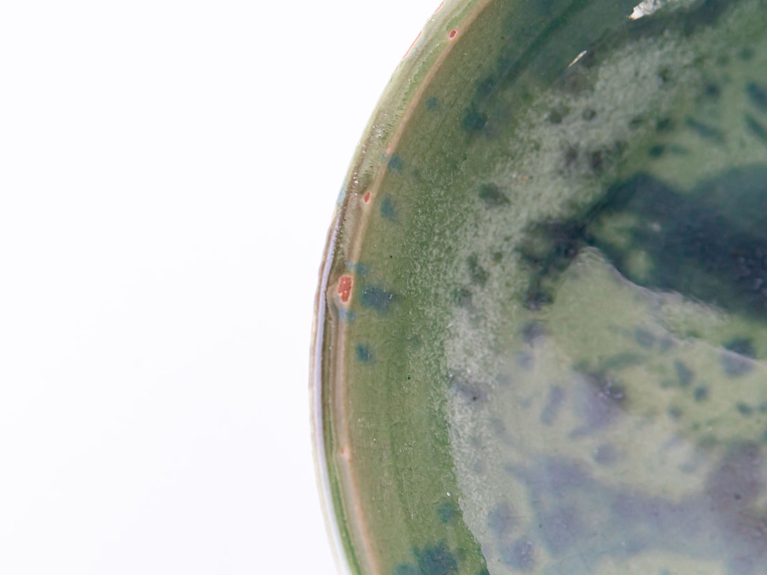 Small Green and Blue splash pottery Dish