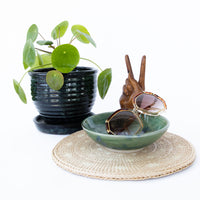 Small Green and Blue splash pottery Dish